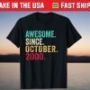 Awesome Since October 2000 21st Birthday 21 Year Old Tee Shirt