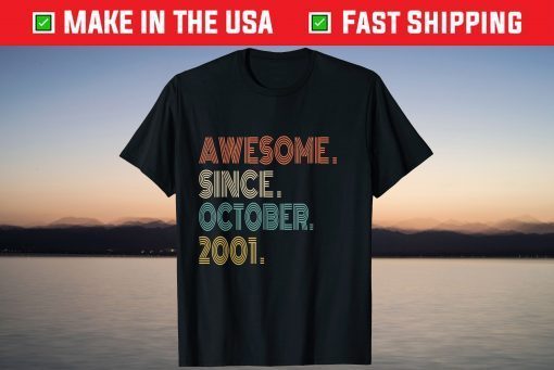 Awesome Since October 2001 20th Birthday Tee Shirt