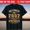 Awesome Since October 2002 19th Birthday 19 Years Old Gift Shirt
