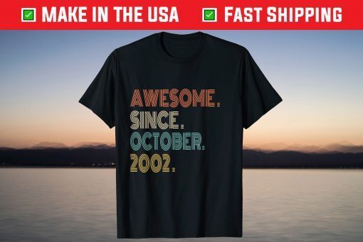 Awesome Since October 2002 19th Birthday Tee Shirt