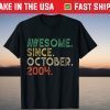 Awesome Since October 2004 17th Birthday 17 Years Old Gift Shirt
