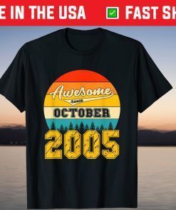 Awesome Since October 2005 16 Years Old Birthday T-Shirt