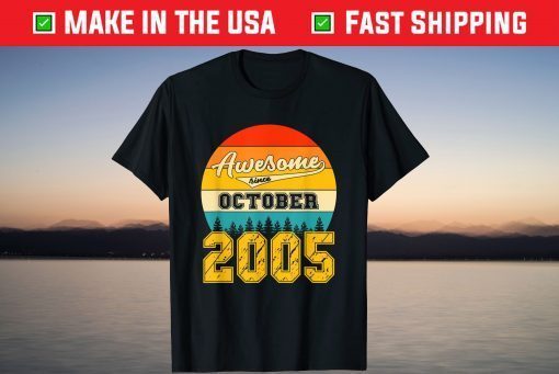 Awesome Since October 2005 16 Years Old Birthday T-Shirt