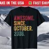 Awesome Since October 2008 12th Birthday 12 Years Old Gift T-Shirt
