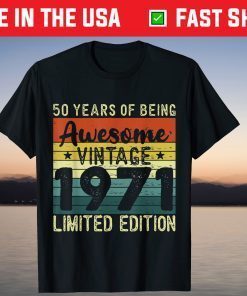 Awesome Since September 1971 50th Birthday 50 Years Old Tee Shirt