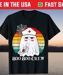 Boo Boo Crew Nurse Halloween Costume Nurses RN Ghost Tee Shirt