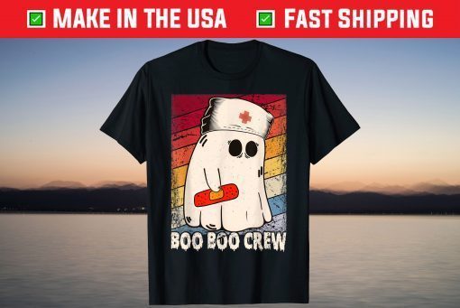 Boo Boo Crew Registered Nurse Vintage Ghost Halloween Tee Shirt