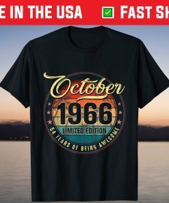 Born In October 1966 55th Birthday 55 Years Old 2021 T-Shirt