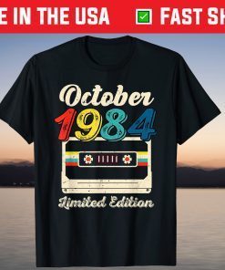 Born In October 1984 Vintage Limited Edition 37th Birthday T-Shirt