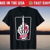 Breast Cancer Awareness Halloween Skeleton Middle Finger Us 2021 T-Shirt