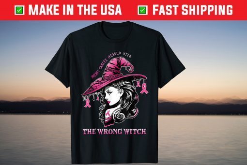 Breast Cancer Messed With The Wrong Witch Halloween Costume Tee Shirt