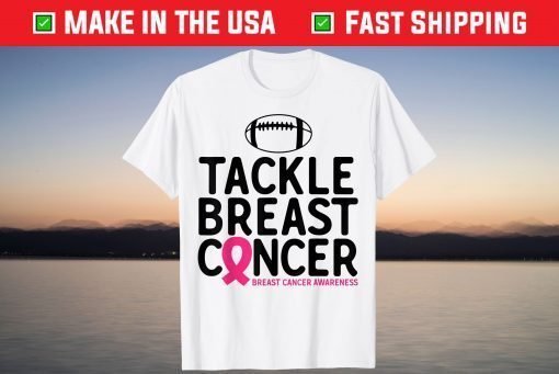 Breast Cancer Warrior Football Ribbon Tackle Breast Cancer Tee Shirt