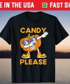 Candy Please Halloween Dabbing Pumpkin Tee Shirt