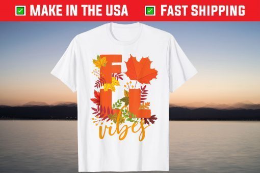 Colorful Autumn Leaves Hello Fall Cute Fall Vibes T-Shirt