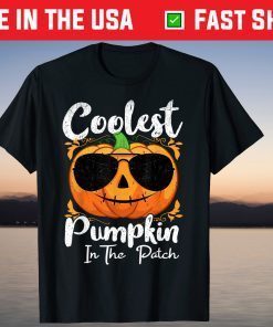 Coolest Pumpkin In The Patch Pumpkin October Halloween Tee Shirt