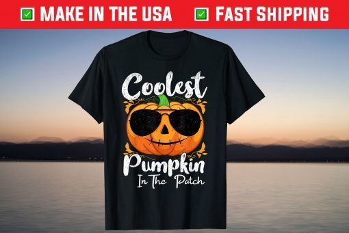 Coolest Pumpkin In The Patch Pumpkin October Halloween Tee Shirt