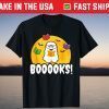 Cute Ghost Glasses Read Book Teacher Full Moon Halloween Unisex Shirt