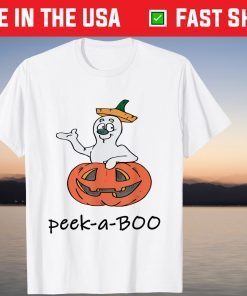 Cute Halloween Ghost Jack O Lantern Peek A Boo T-Shirt