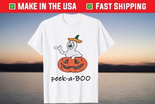 Cute Halloween Ghost Jack O Lantern Peek A Boo T-Shirt