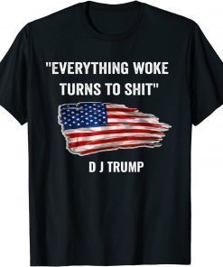 Everything Woke Turns to Shit Donald Trump Flag Unisex Shirt