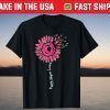 Faith Hope Love Flower Pink Ribbon Breast Cancer Awareness Tee Shirt