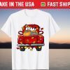 Fall Leopard Pumpkin Truck Autumn Thanksgiving Tee Shirt