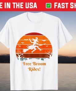 Free Broom Rides Halloween Tee Shirt