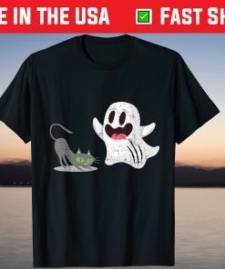 Ghost and Cat Halloween 2021 T-Shirt