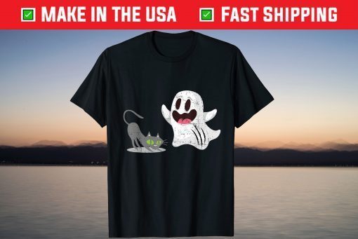 Ghost and Cat Halloween 2021 T-Shirt