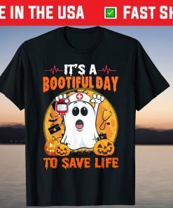 Halloween Costume It's Bootiful Day To Save Life Spooky Gift Shirt