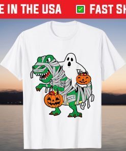 Halloween Ghost Dinosaur T-rex Boo Pumpkin Spooky T-Shirt