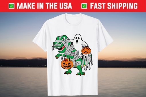 Halloween Ghost Dinosaur T-rex Boo Pumpkin Spooky T-Shirt