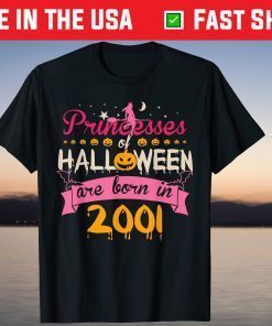 Halloween Princess Born In 2001 Birthday Tee Shirt