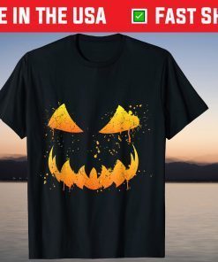 Halloween Scary Pumpkin Face Costume Shamrock Pumpkin T-Shirt