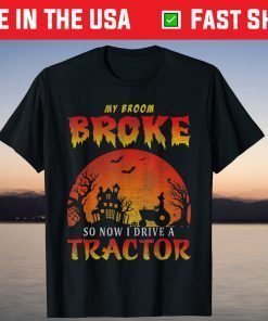 Halloween Tractor Witch Unisex Shirt