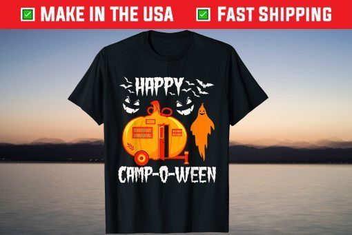 Happy Camp-O-Ween Ghost Camping Camper Halloween Tee Shirt