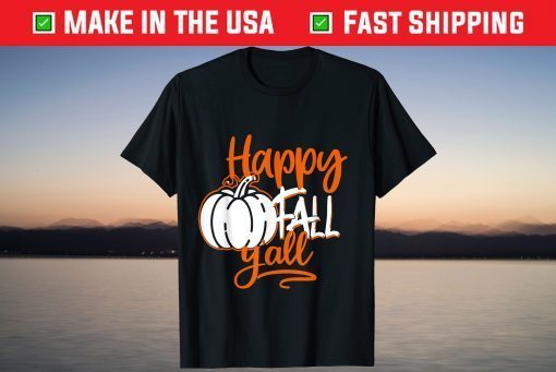 Happy Fall Y’all Halloween Pumpkin Tee Shirt