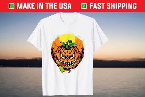 Happy Halloween pumpkin scary face Classic T-Shirt