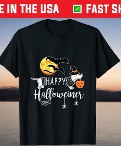 Happy Halloweiner Dachshund Halloween Dog Tee Shirt