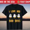 I Love Her Boo Bees Crew Ghost Pumpkin Halloween Unisex Shirt