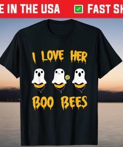 I Love Her Boo Bees Crew Ghost Pumpkin Halloween Unisex Shirt