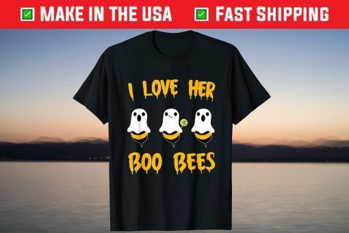 I Love Her Boo Bees Crew Ghost Pumpkin Halloween Unisex Shirt