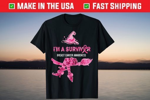 I'm A Survivor Breast Cancer Awareness Witch Happy Halloween Tee Shirt