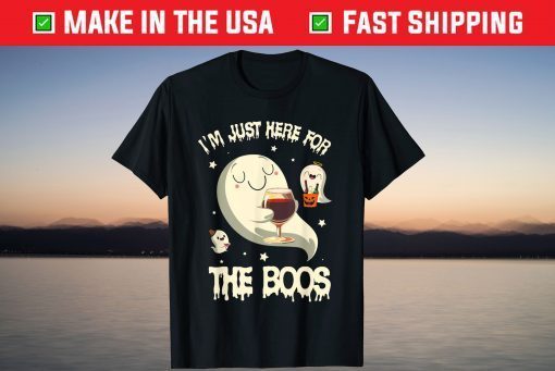 I'm Just Here For The Boos Ghost Halloween Vibes Tee Shirt