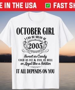 Im October Girl 2005 Birthday Born In October 2005 Tee Shirt