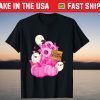 In October We Wear Pink Pumpkin, Ghost and Flower T-Shirt