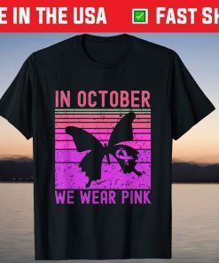 In October we wear Pink vintage butterfly Halloween T-Shirt