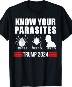 Know Your Parasites anti Biden Funny Halloween Trump 2024 Tee Shirt