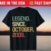 Legend Since October 2008 13 Years Old 2021 Shirt