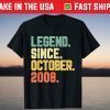 Legend Since October 2008 13th Birthday 13 Years Old Tee Shirt
